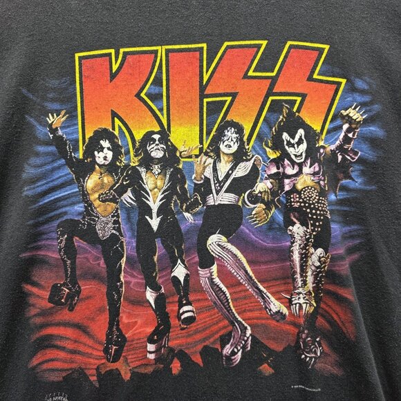 Vintage KISS Destroyer Shirt Mens XL Black 20 Years Tour Band Rock Tee 90s - Picture 2 of 12